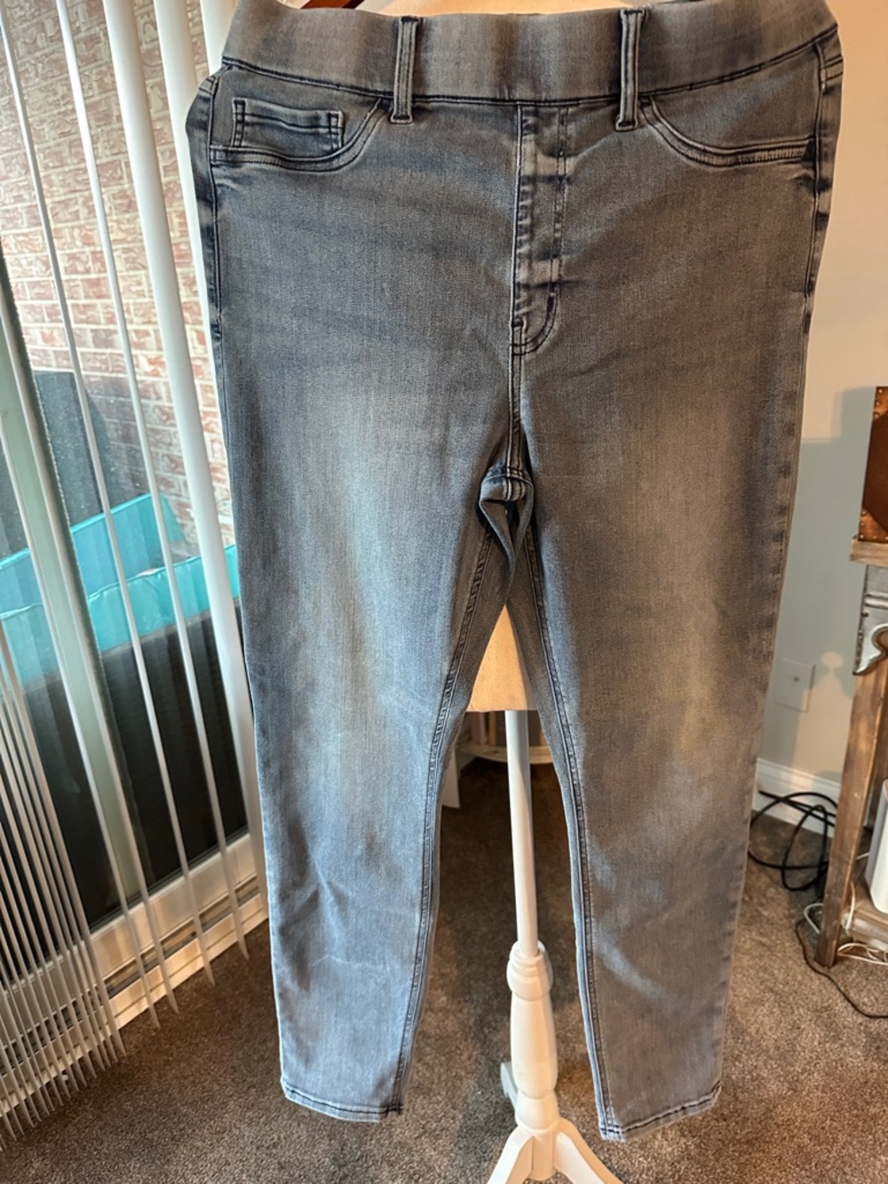 Gray Washed Skinny Jeans